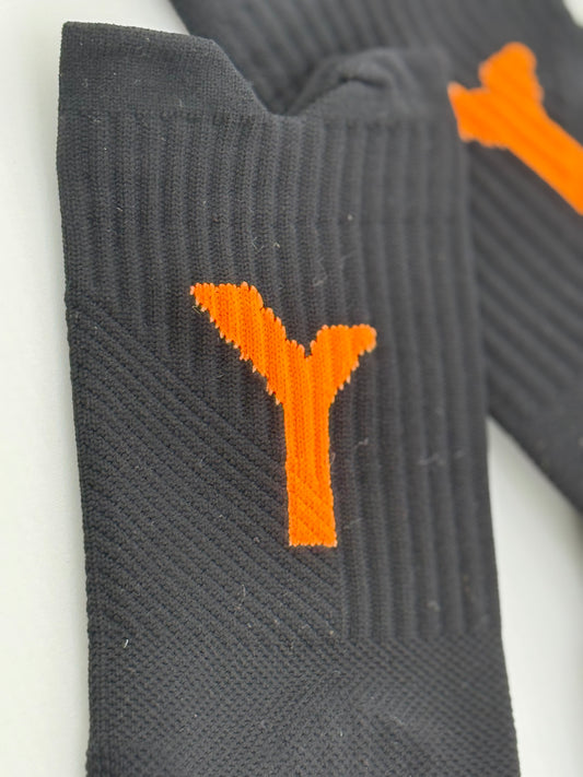 Y Tech Black/Orange socks